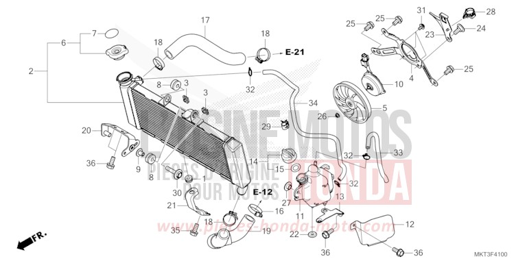 RADIATOR for X-ADV 750 GRAPHITE BLACK (NHB01) from 2021